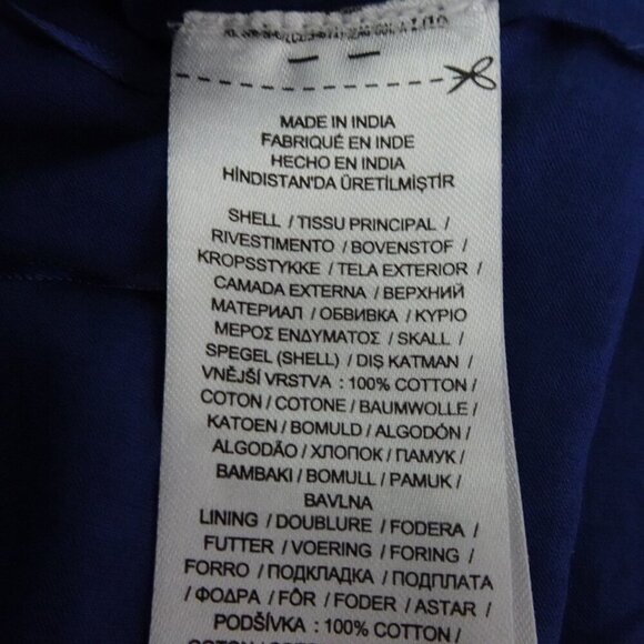 Ralph Lauren Cotton Tassel Tie Top Women's Plus Size 1X Blue Peasant Jacquard - Picture 7 of 8